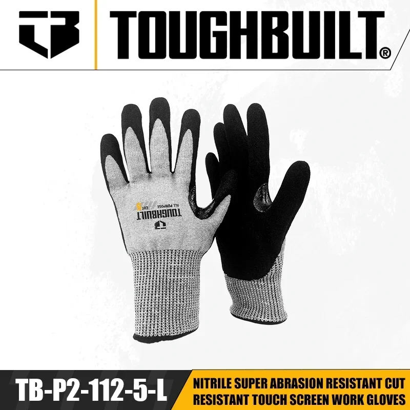 Nitrile Mechanic Glove - TOUGHBUILT TB-P2-112-5-L/S/M Nitril-Arbeitshandschuhe, super abriebfest, schnittfest,