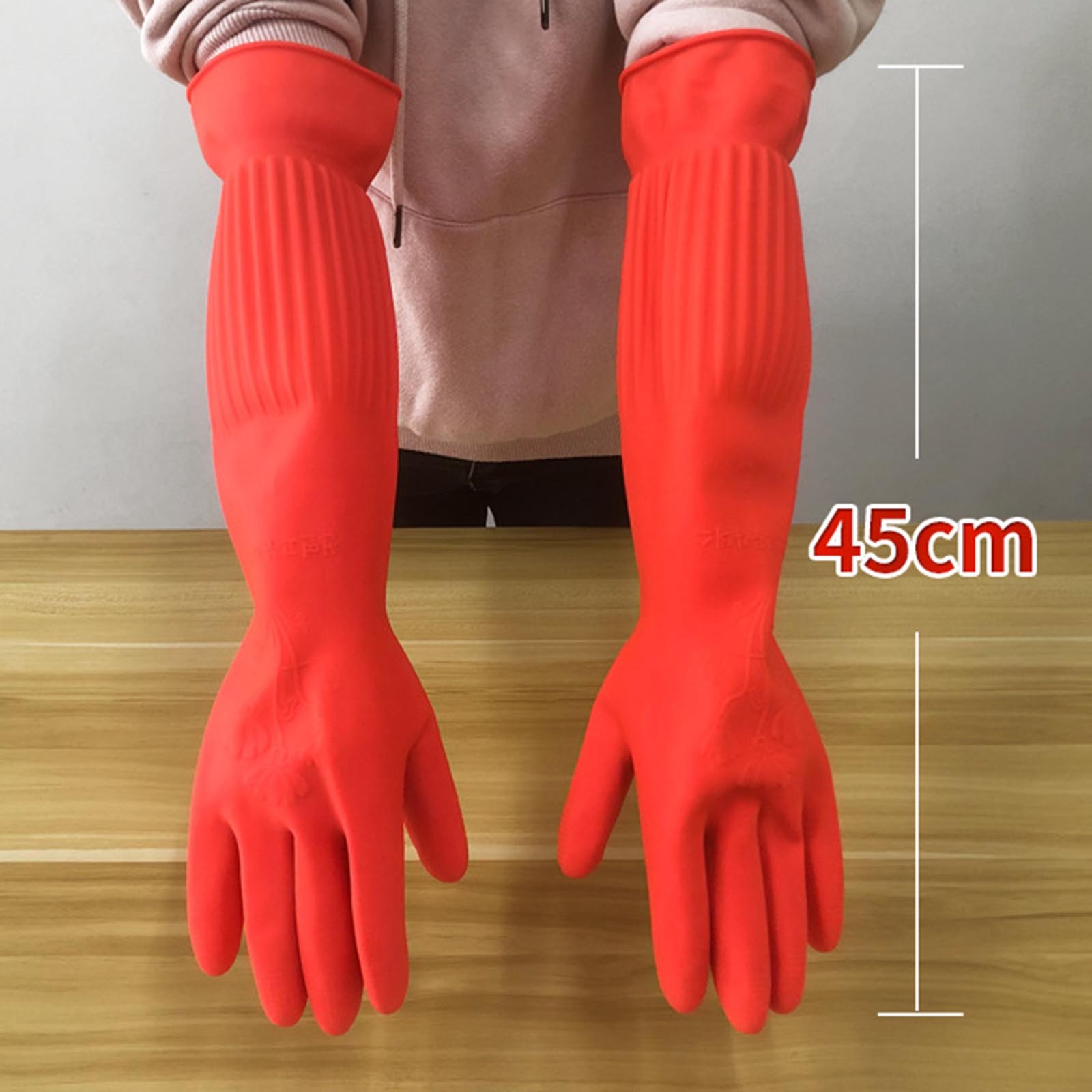 Dish Glove Rubber - 1 Paar flexible, bequeme Gummi-Reinigungshandschuhe, rote