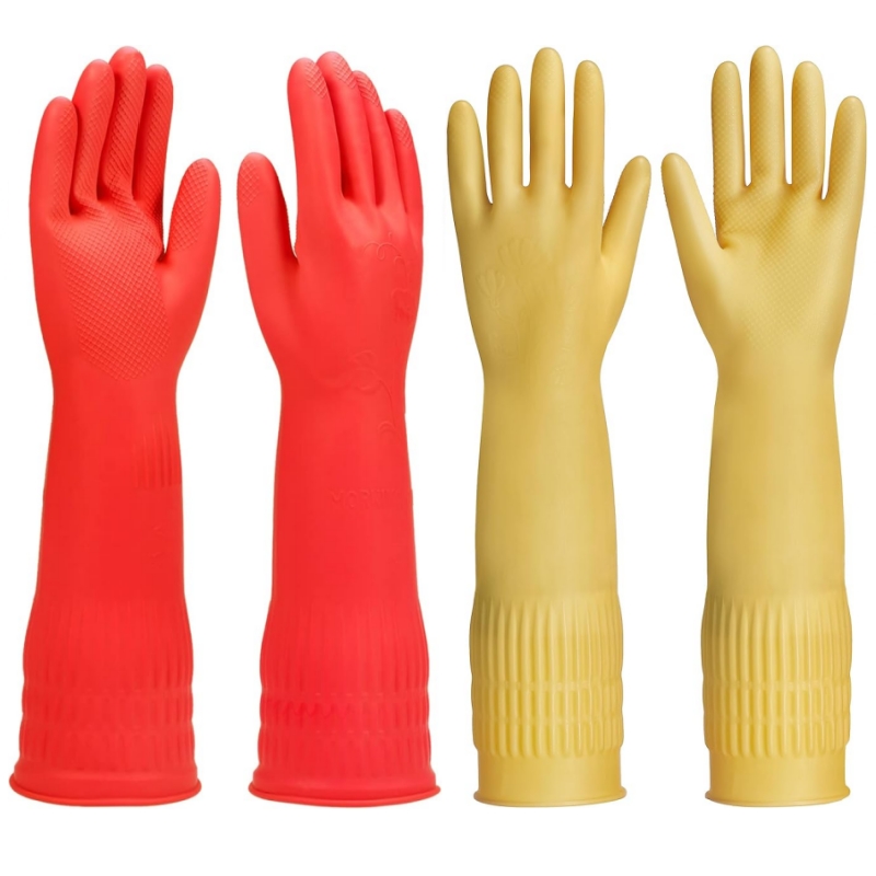 Dish Glove Rubber - 45 cm extra lange Gummi-Reinigungshandschuhe, rutschfest,