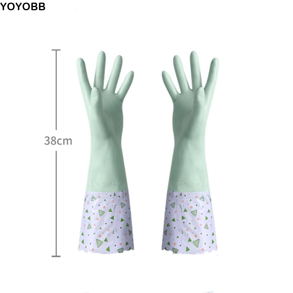 Dish Glove Rubber - Latex-Gummi-Geschirrspülhandschuhe mit Elastischen Bündchen, Wasserdichte Winter-Reinigungshandschuhe,