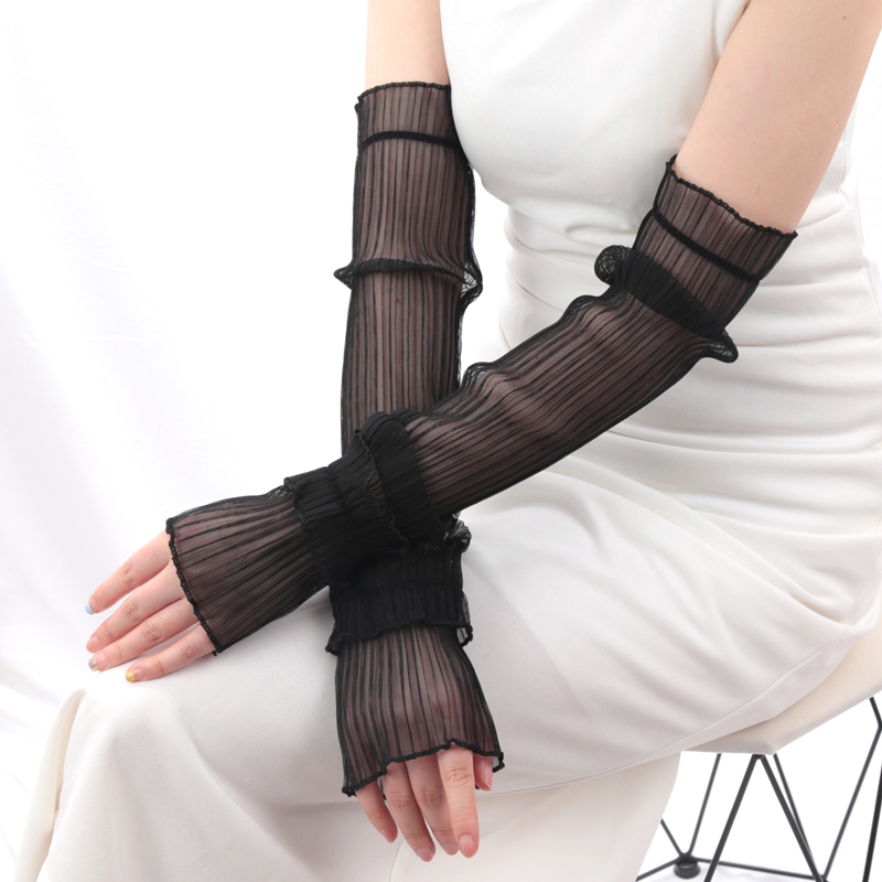 Fingerless Glove Knit - 1 Paar Eisseide mit langen Ärmeln,