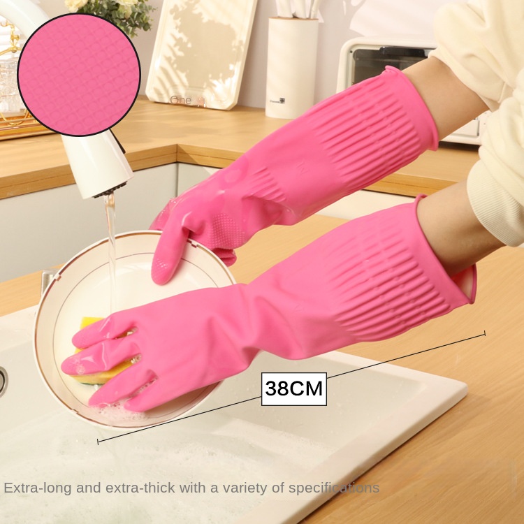 Dish Glove Rubber - 38cm extra dicke rosa Gummi Geschirrs