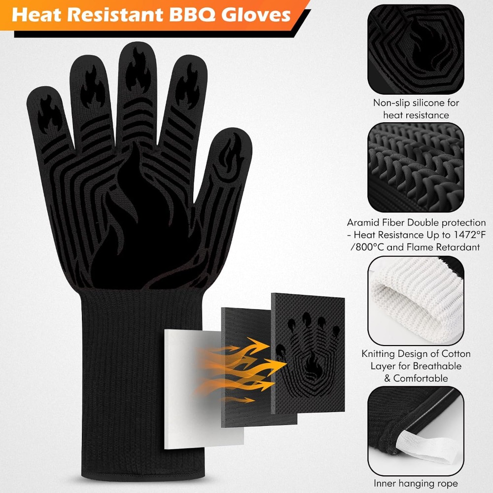 Heat Resistant Glove - Grillhandschuhe, 1472 ° Hitzebeständige Handschuhe, feuerfeste
