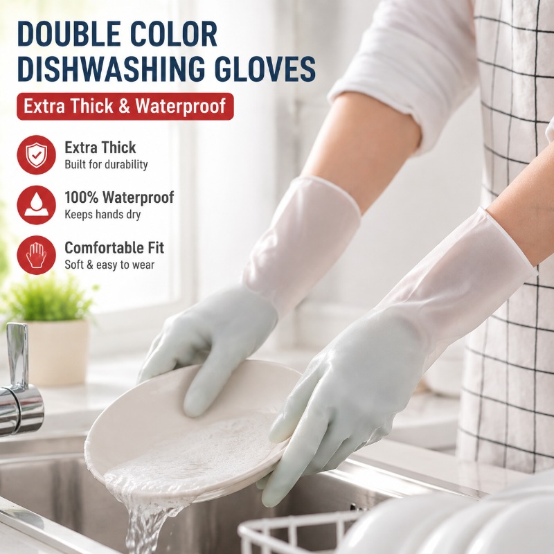 PVC Zweifarbige Spülhandschuhe – Dish Glove Rubber Bewertung und Preis