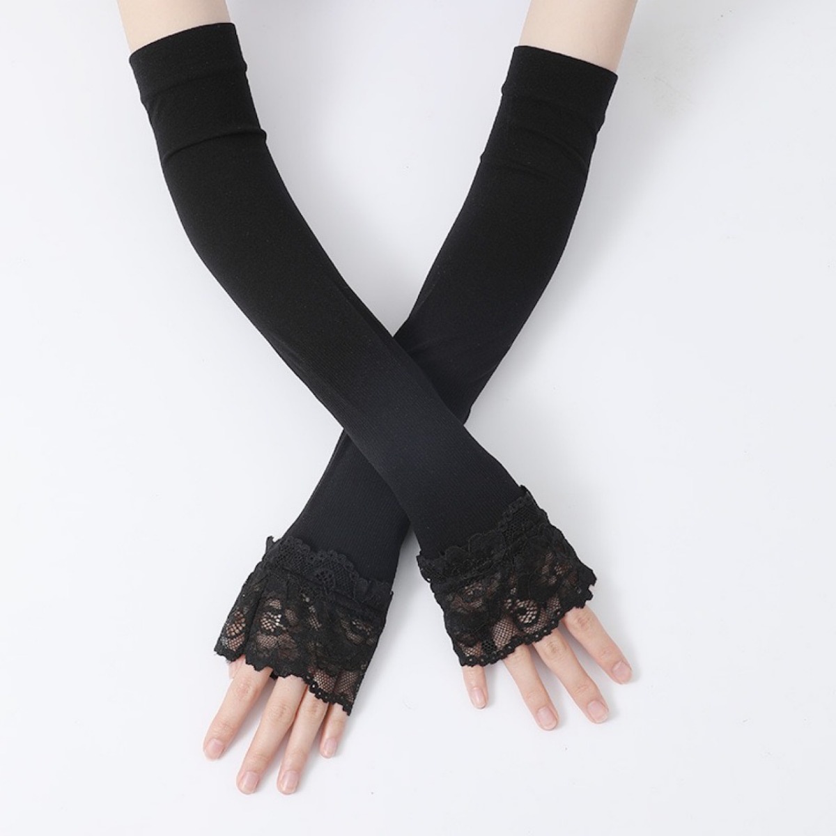 Lange elastische Armstulpen fü – Fingerless Glove Knit Bewertung und Preis