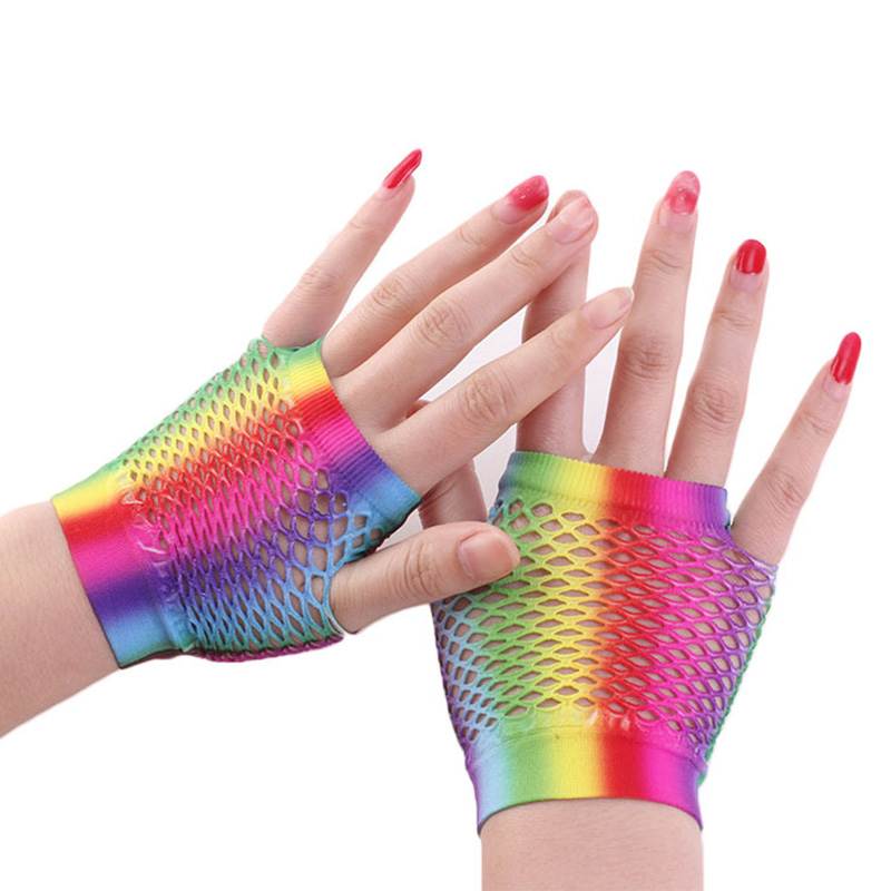 Damen Sexy Regenbogen Farbe Ku – Fingerless Glove Knit Bewertung und Preis