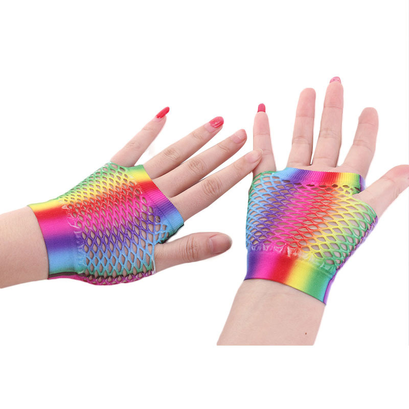 Damen Sexy Regenbogen Farbe Ku – Fingerless Glove Knit Bewertung und Preis
