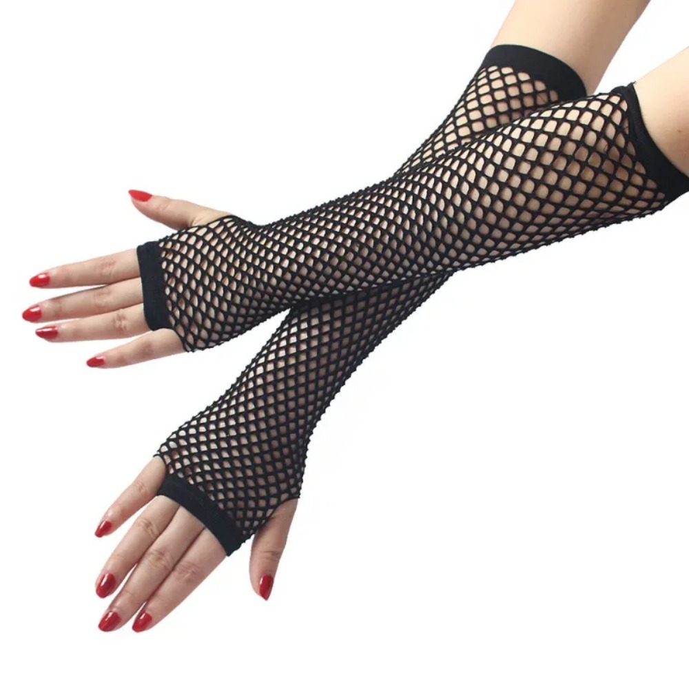 Neonfarbene Netz-Langfingerhan – Fingerless Glove Knit Bewertung und Preis