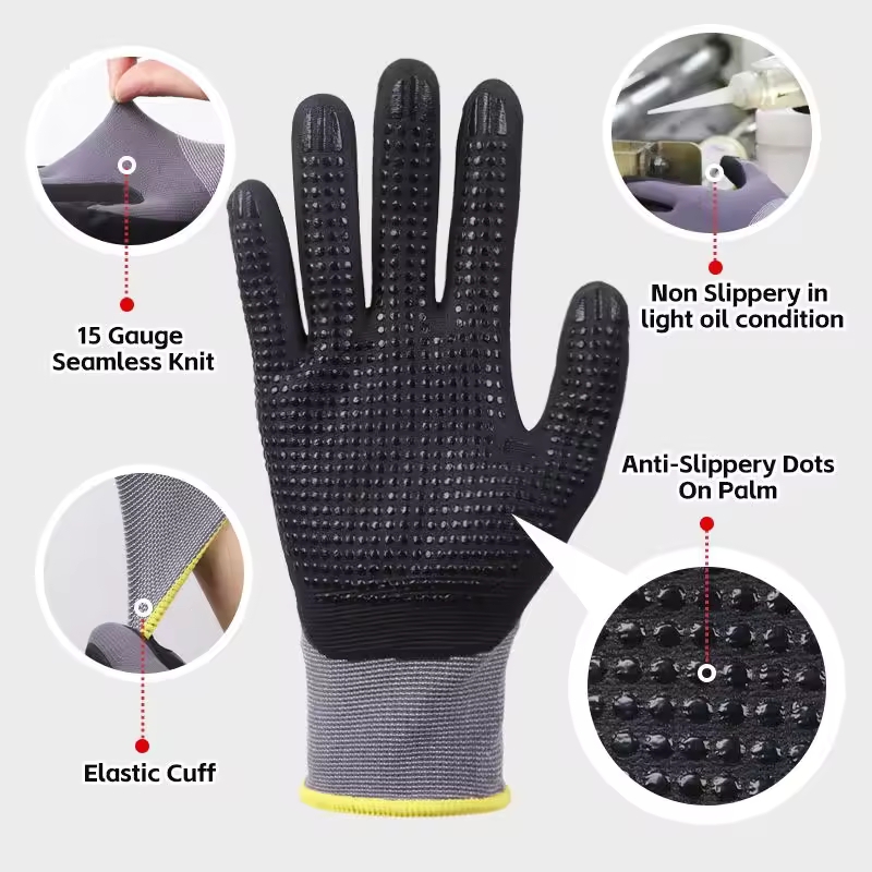Mikroschaum-Sicherheitsarbeits – Nitrile Mechanic Glove Bewertung und Preis
