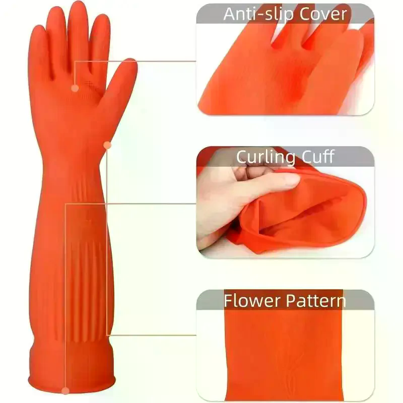 Lange wiederverwendbare Gummi- – Dish Glove Rubber Bewertung und Preis